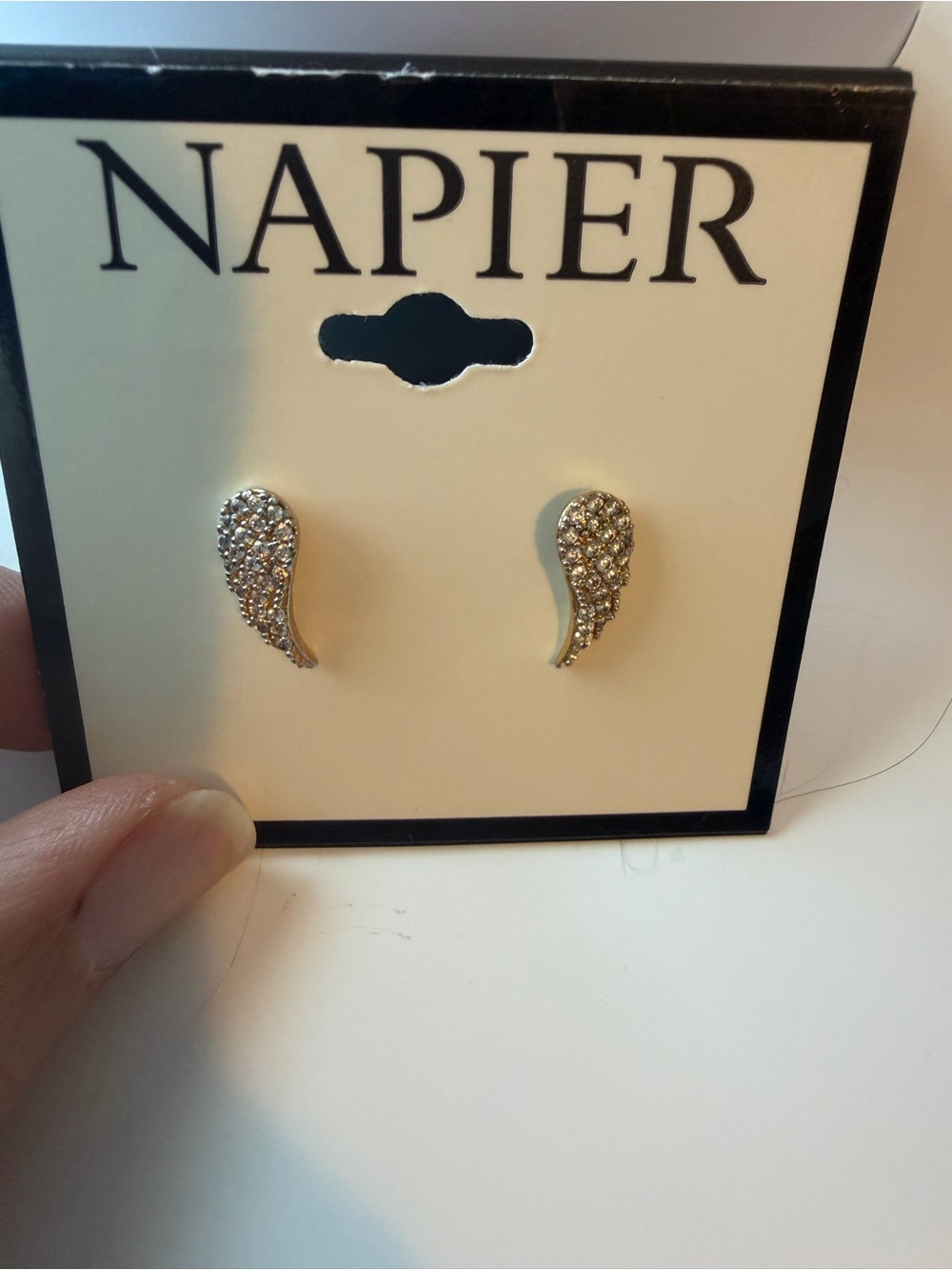 Angel wing studded earrings for women